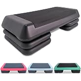 SculPong Aerobic Step Platform 30" &times; 14" Height Adjustable Workout Step for Fitness Strength Training with Risers Exercise Platform for Home Gym