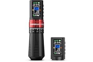 WORMHOLEPRO Tattoo Gun BOOTES Wireless Tattoo Machine Multi-function Tattoo Pen with Replacement Power Supply, Smart Display, Coreless Motor, 7 Strokes Length for Tattoo Artists CHKP13-A