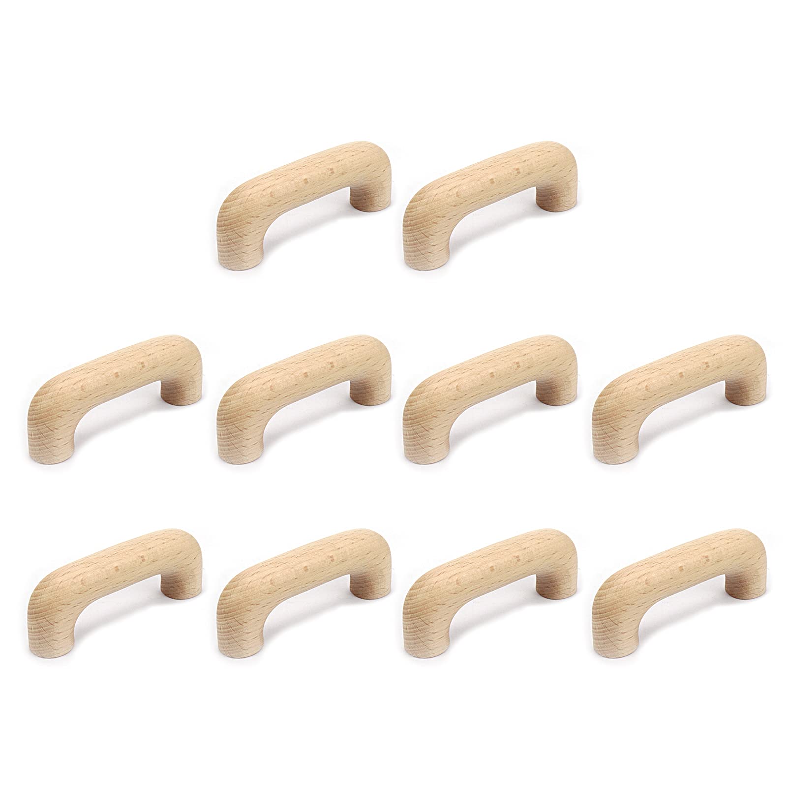 Photo 1 of Quluxe 2-1/2" Hole Centers Wood Unfinished Drawer Knobs Pulls Handles, Kitchen Cabinets Furniture Dresser Wardrobe Cupboard Drawer Knobs Pulls Handles (Pack of 10)