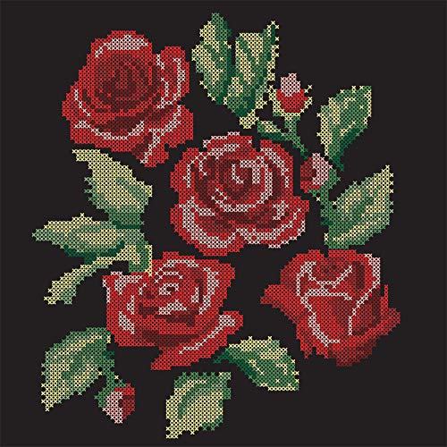Elcoho 2 Pieces 14 Count 12 by 18 Inch Black Reserve Aida Cloth Classic Cross Stitch Embroidery Fabric (2) - Thumbnail 6