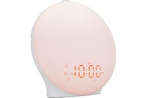 Sunrise Alarm Clock White Noise Sound Machine with 25 Soothing Sounds, 17 NightLights, Bluetooth Speaker Wake Up Light Alarm 