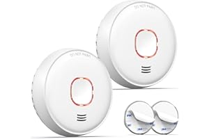 Jemay Smoke Detector, Fire Alarms Smoke Detectors with Advanced Photoelectric Technology, Smoke Alarm with LED Indicator & Silence Button, Replaceable Battery Included, 2 Packs