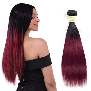 Brazilian Burgundy Ombre Straight Hair 1b 99j Human Hair 1bundle