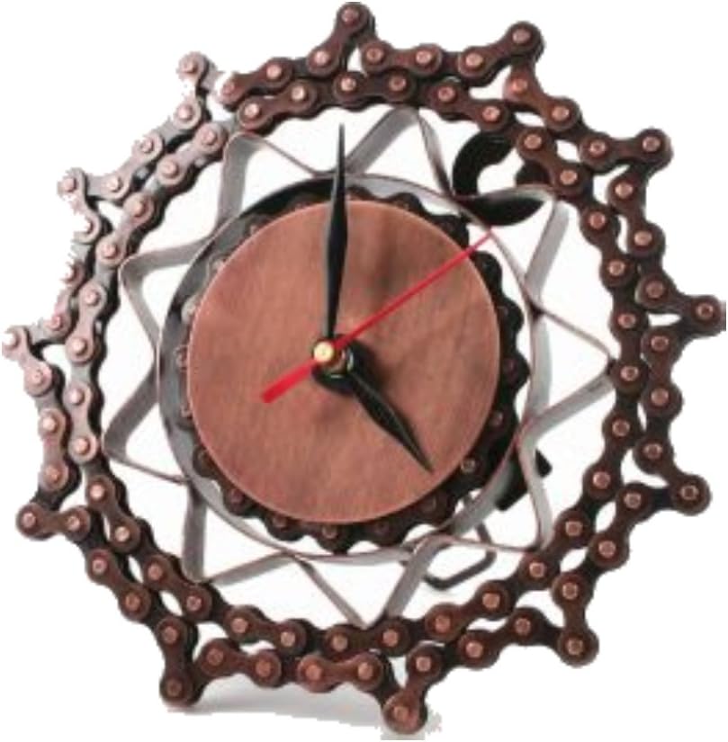 WALL CLOCK / LONG CASE CLOCK “BICYCLE CHAIN” Ø 18CM - RECYCLED METAL – FAIR TRADE