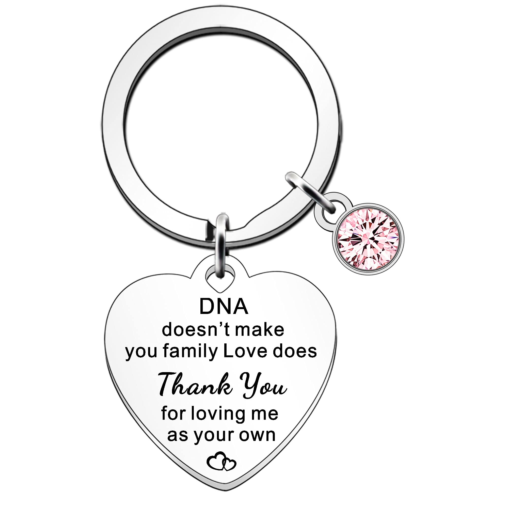 FMCC Mother in Law, Step Mum, Bonus Mother Keyring - Thank You Mum Mothers Day Gift - DNA Doesn't Make You Family, Love Does