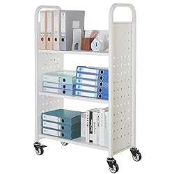 VEVOR Rolling Library Book Cart, 330 lbs