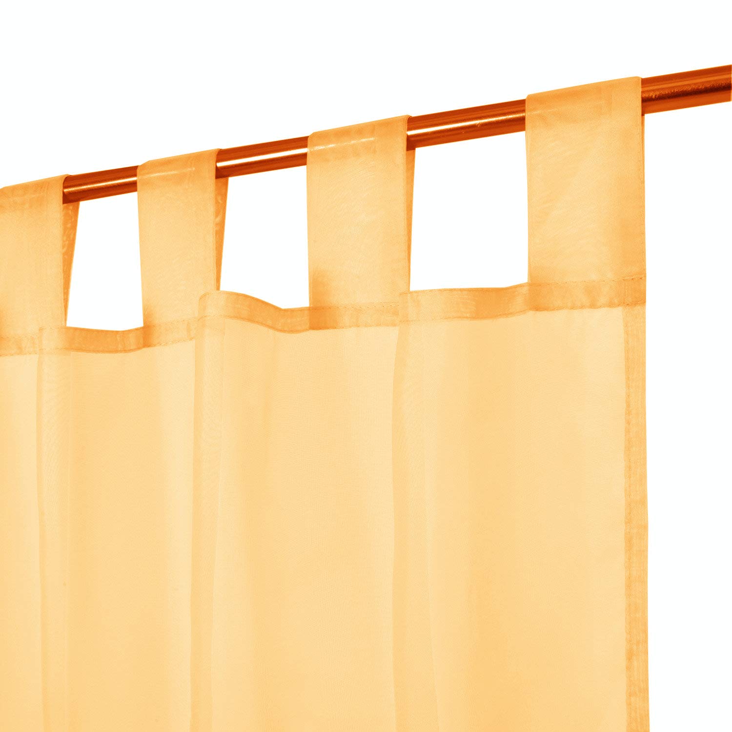 Megachest lucy Woven Voile Tab Top Curtain 2 Panels with ties (28 colors) (orange, 56" wideX81 drop(W142cmXH206cm))