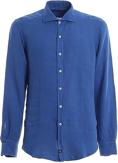 Amazon ラグジュアリーファッション Fay メンズ Ncmathtku0 ライトブルー リネン シャツ 春夏 メンズ 通販