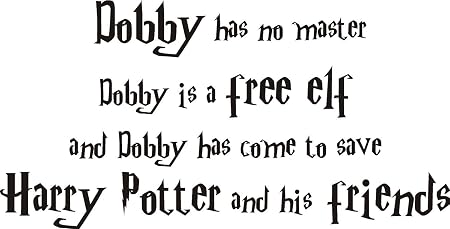 Fsss Ltd Harry Potter Dobby Die Elf Zitat Wand Kunst Aufkleber