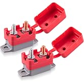 Aikyciu 2PCS 12V-24V 30A Automatic Reset Circuit Breaker | 30Amp DC Breaker, with Cover, for Car RV ATV Ship Boat Battery Charger