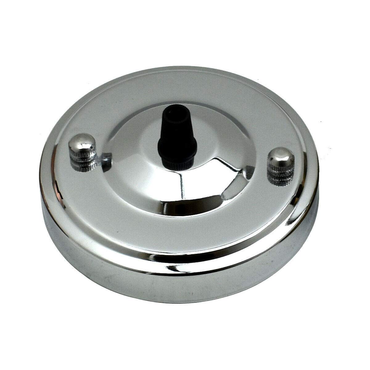 DC VOLTAGE Vintage Chrome Ceiling Rose Plate 10.8cm x 4cm Classic Pendant Light Fitting Canopy for Hanging Lights Retro Style Durable Metal Mount for Ceiling Lamp Fixtures Easy Installation