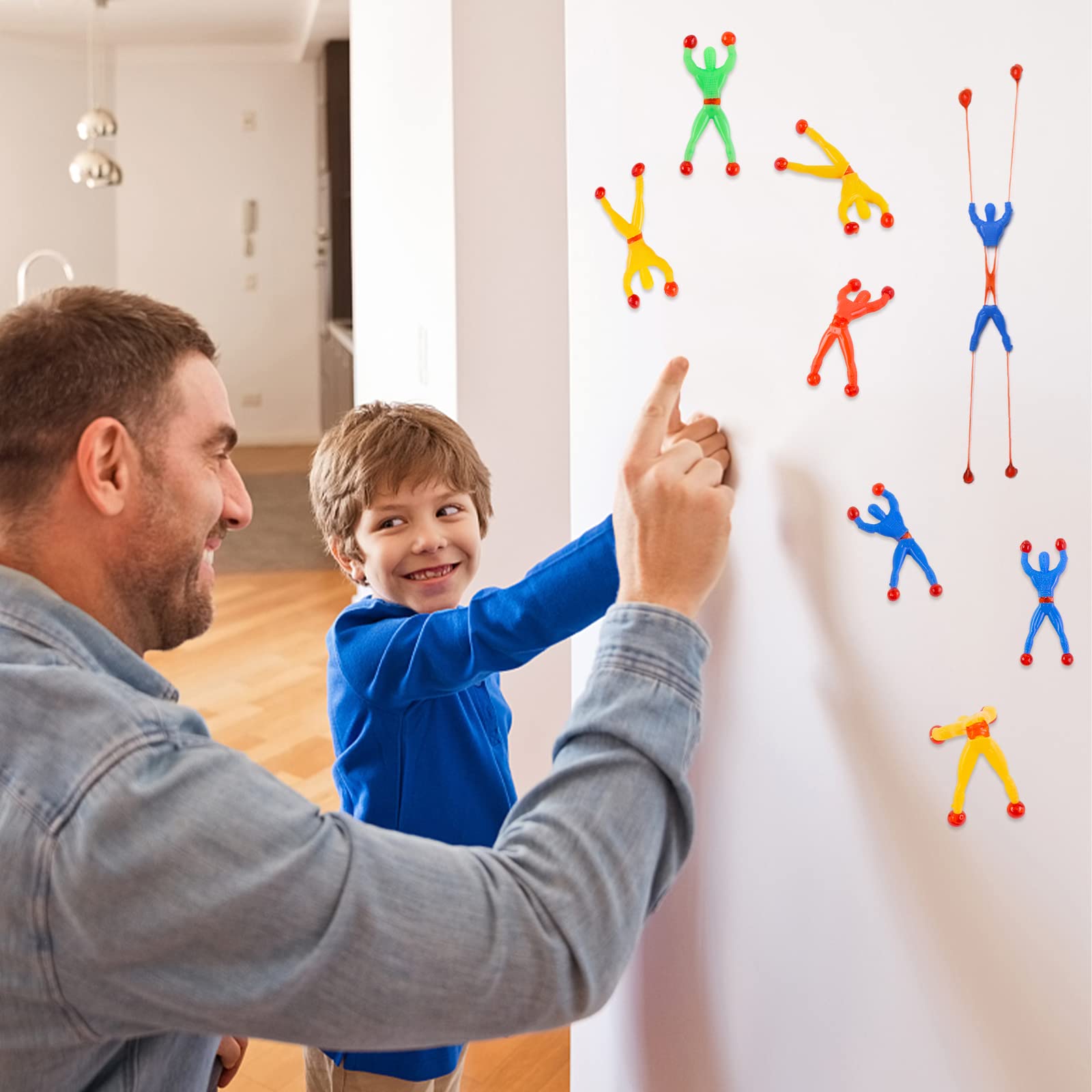 Shindel 50PCS Stretchy Wall Climbers, Climbing Man Sticky Toy Set Fun Fidget Toys, Birthday Goodie Bag Stuffers Kids Classroom School Exchange Prize