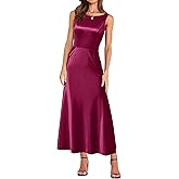Newshows Womens 2025 Wedding Guest Bridesmaid Sleeveless Back V Neck Cocktail Party Formal Evening Gowns Long Maxi Dress