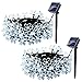 Qedertek Solar Christmas String Lights, 21ft 8 modes30 led Fairy Garden Blossom LED Lights for Outdoor, Home, Lawn, Patio, Party and Holiday Decorations (2PCS, White)