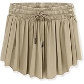 Flowy Athletic Skirt for Little Girls - 2 in 1 Butterfly Sports Skirt for Teen Girls