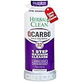 Herbal Clean Qcarbo32 Same Day Detox Cleanse Drink (32 fl oz) - Grape Flavor Full Body Cleanse* Detox Drink for high Toxin Level*, Vitamin B2 and Vitamin B12 for Men & Women