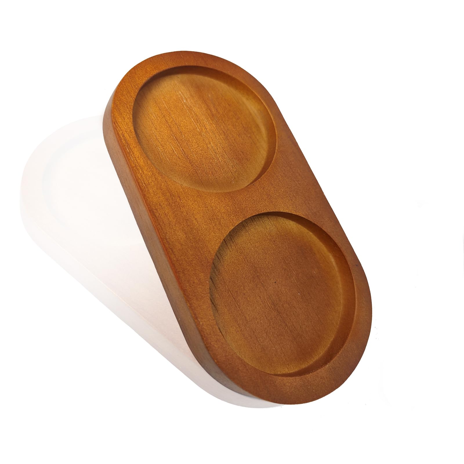 Hion Salt and Pepper Mill Tray,Rubber Wood Tray, Salt & Pepper Grinder Accessories（Inner Dia 2.76 inch / 7cm）fit many Mills & Shakers