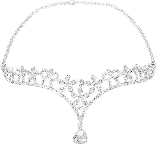 rosenice tiara brautschmuck kristall blume haarband stirnband strass haar kette silber