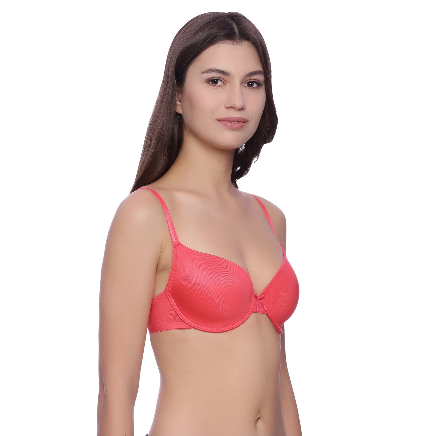 zivame smooth fit mediumcoverage wired t-shirt bra - berry red