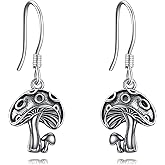 WINNICACA Mushroom Earrings for Women Sterling Silver Mushroom Dangle Drop Earrings Mushroom Jewelry Christmas Xmas Birthday Gifts for Her Women Mom Grandma
