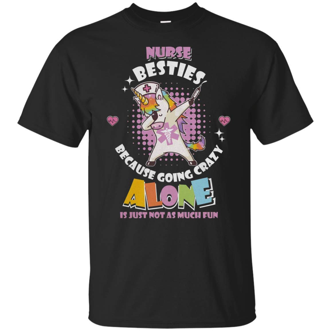 Nurse Besties Unicorn Dabing T-shirt (t-shirt; Black; Xxxx-)