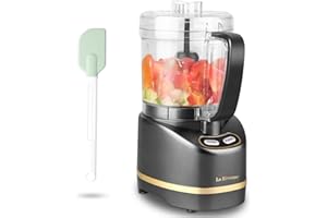La Reveuse Electric Mini Food Processor with 200 Watts,2-Cup Prep Bowl for Mincing,Chopping,Grinding,Blending,Pureeing (Metal