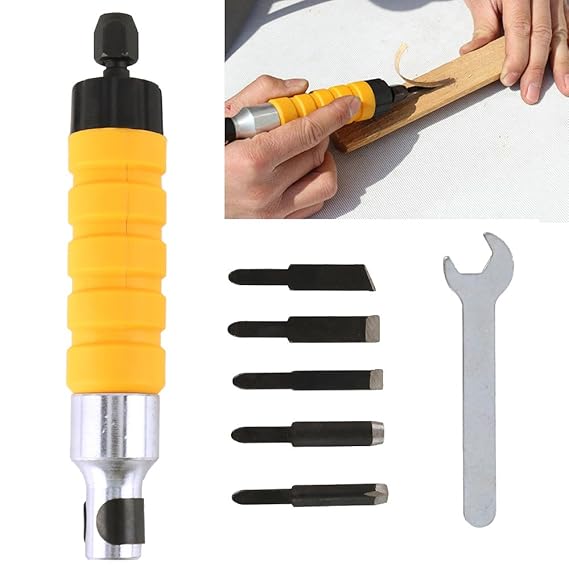 Electric Wood Chisel Carving Set Wood Engraving Woodworking Tools Chuck