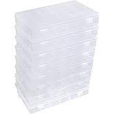 Eujqo 8 PCS 36 Grids Bead Organizer Box Plastic Box Clear Box Organizer 3600 Tackle Box Organizer Bead Containers Plastic Organizer Compartment Organizer Box Jewelry Earring Organizer (8 Pcs)