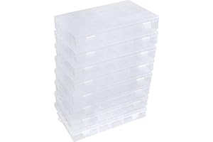 Eujqo 8 PCS 36 Grids Bead Organizer Box Plastic Box Clear Box Organizer 3600 Tackle Box Organizer Bead Containers Plastic Organizer Compartment Organizer Box Jewelry Earring Organizer (8 Pcs)