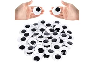 LOMIMOS 2inch Black Wiggle Googly Eyes with Self-Adhesive,Large Black Round Plastic Googly Eyes for DIY Craft Decoration(50PCS)