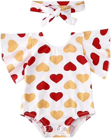 Baby girl valentine's day romper Clearance