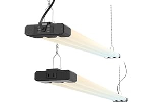 JESLED Linkable LED Shop Light for Garage, 4FT, 7500LM, Adjustable Power 30W/40W/50W, 3CCT 4000K/5000K/6500K, Plug-in Linear 