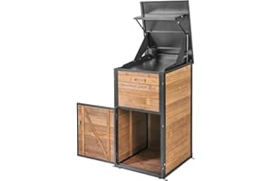 MEDEHOO Package Delivery Box with Anti-Theft Lock & Weatherproof Design - 40+ Gallon Large Outdoor Parcel Drop Box for Porch, Metal/Wood Frame for UPS/FedEx Deliveries