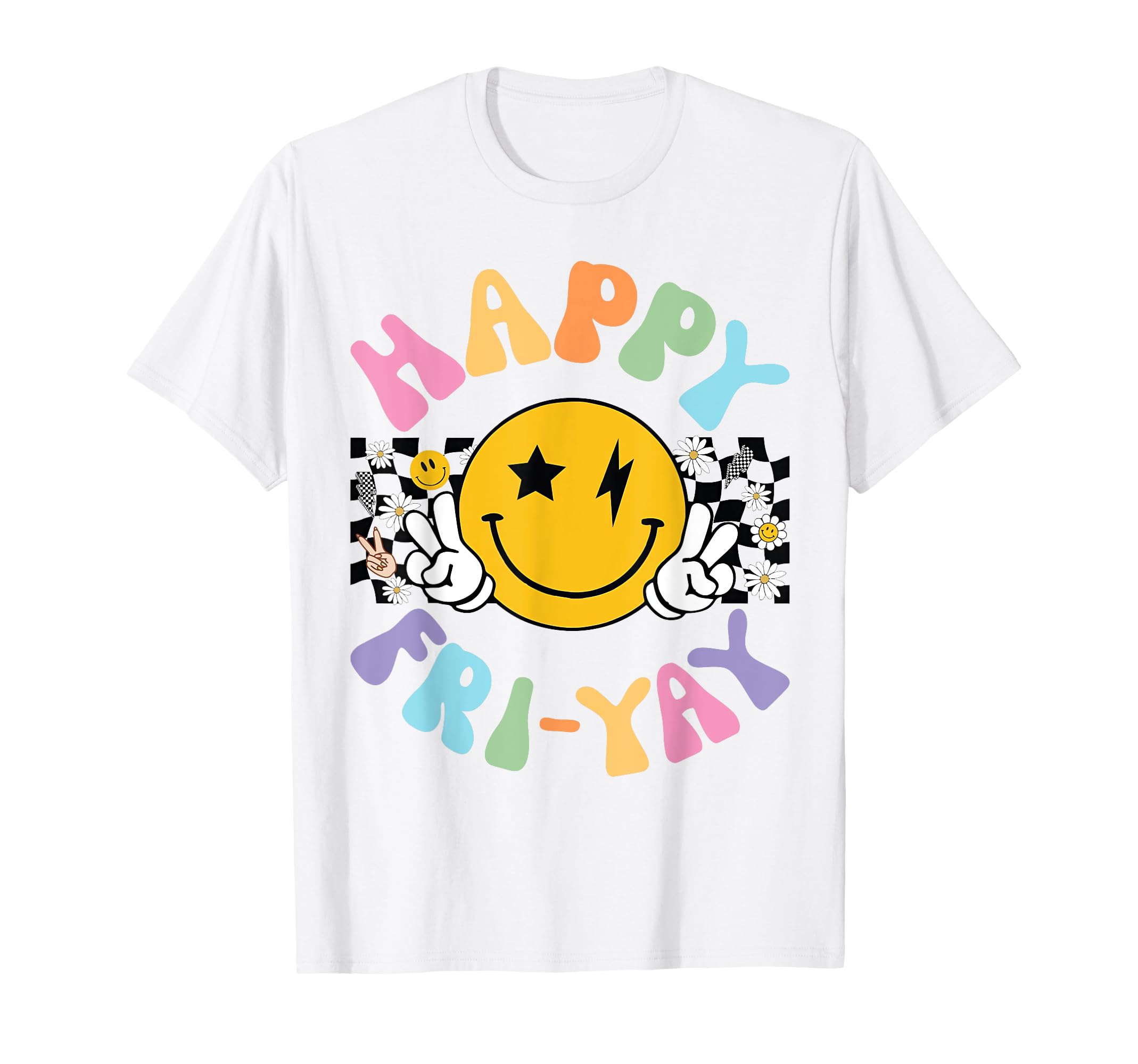 Photo 1 of Retro Happy Fri-Yay Funny Fri Yay Teacher Student Friday T-Shirt