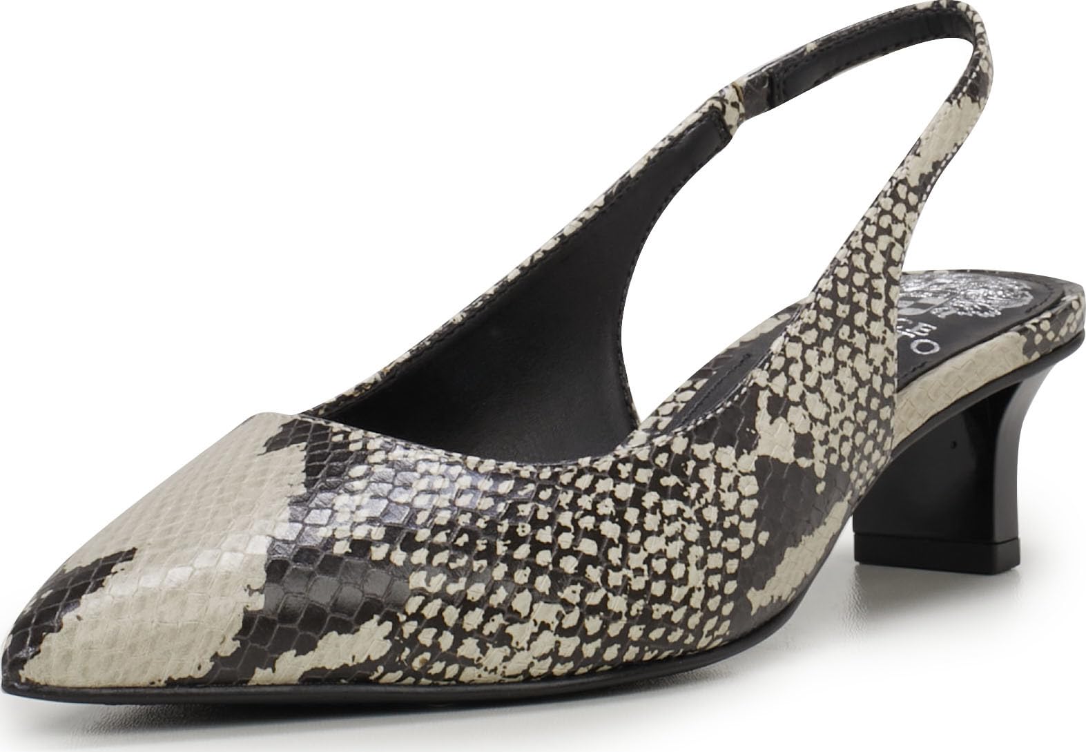 Vince Camuto Women’s Pilar Slingback Kitten Heel Pump, Ivory, 7.5