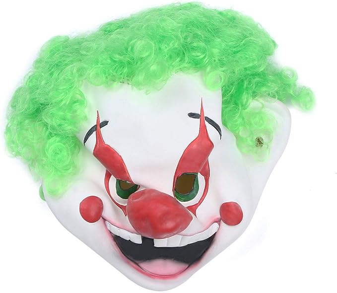BESTOYARD Green Hair Clown Mask Funny Clown DressUp Mask