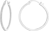 PAVOI 14K Gold Plated 925 Sterling Silver Post Cubic Zirconia Hoop Earrings