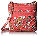 Vera Bradley Women's Cotton Triple Zip Hipster Crossbody Purse, Coral Floral, One Size
