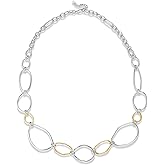 COBI Two Tone Pendants Necklace for Women, 18K Gold & Silver Plated Layered Link Chain, Statement Necklace, Mixed Metal Jewelry, Trendy Fashion Necklace Gift for Her