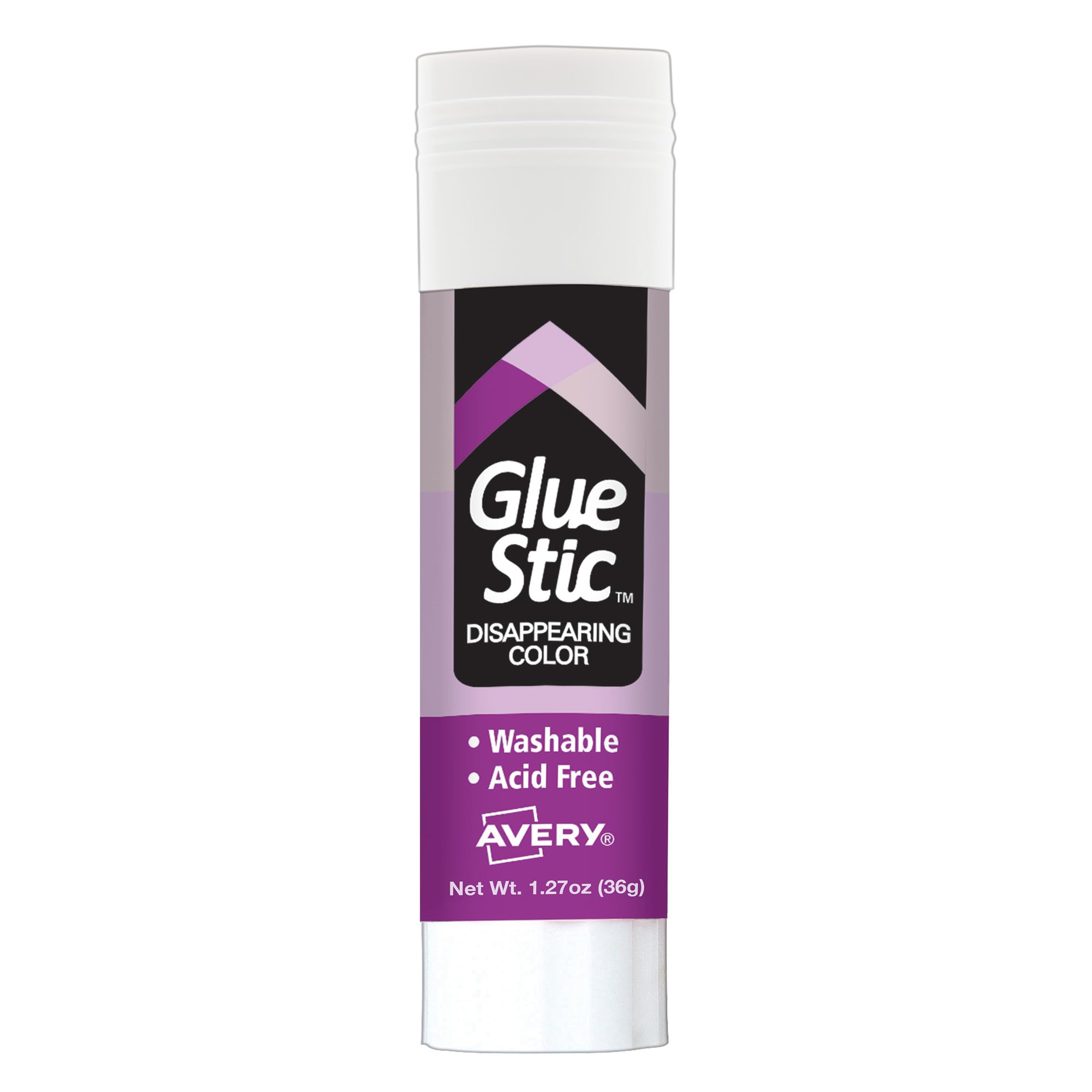 Avery Glue Stic, Disappearing Purple, Washable, Non-Toxic, 1.27oz, 6 Glue Sticks (98071)