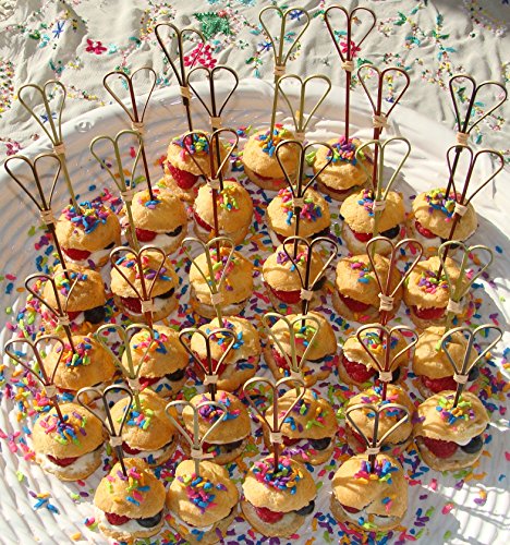 Black Bamboo Tied Heart Appetizer or Sandwich Picks/Swizzle Sticks - 6" - 100 ct