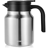 WYHVAND 34Oz Thermal Coffee Carafes For Keeping Hot/Cold, Stainless Steel Coffee Carafe, Dustproof Insulated Water Carafe for Party/Home,Silver