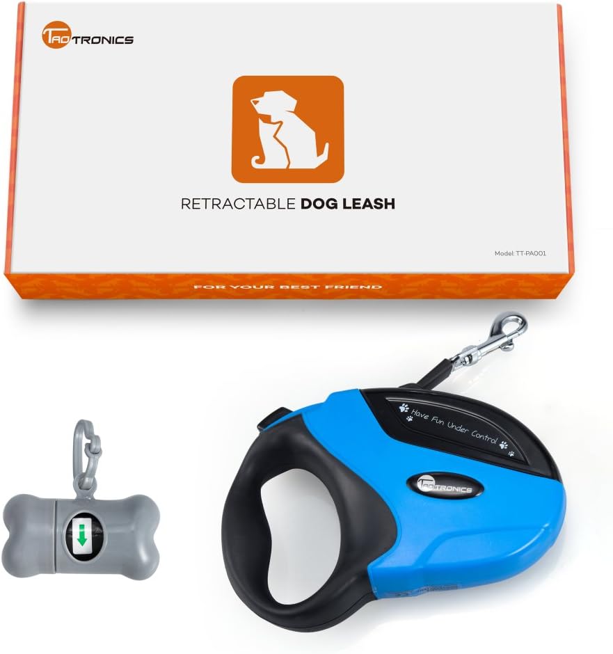TaoTronics Retractable Dog Leash, 16 ft Dog Walking Leash for Medium Large Dogs up to 110lbs, Tangle Free, One Button Break & Lock, Dog Waste Dispenser and Bags included : Pet Supplies