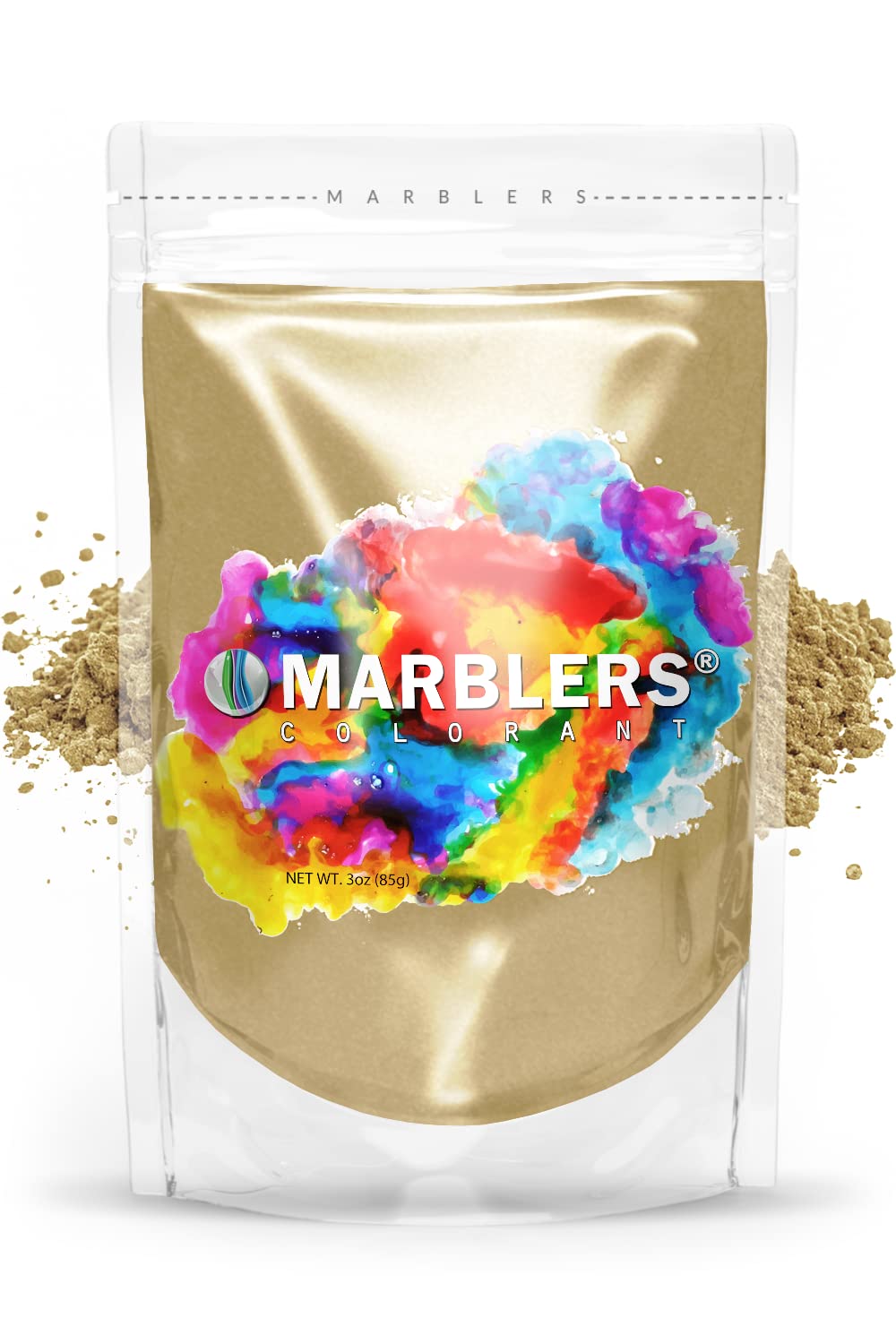 MARBLERS Gold Mica Powder [Soft Gold] 3oz (85g) | Cosmetic Grade | Epoxy Resin Pigment | Dye | Non-Toxic, Vegan, Cruelty-Free | Lip Gloss, Nails, Body Butter | Bath Bomb, Candle & Soap Making