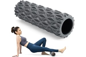 Zmarthumb Foam Roller - 15 inch Deep Tissue Massager for Muscle Massage, Myofascial Trigger Point Release, Exercise, Yoga, Pilates & Stretching(Gray)