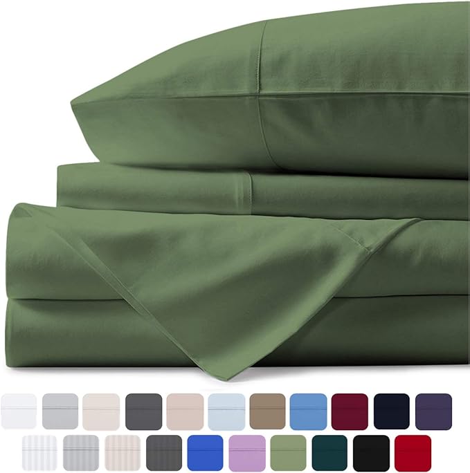 Mayfair Linen 100 Egyptian Cotton Sheets, SAGE Green Twin