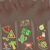 Glow in the Dark Party Supplies ，56 PCS Glow in the Dark Temporary Tattoos – Neon Party Decorations, Favor for Kids, Teens | Summer Pool, Party Favors & Decorations