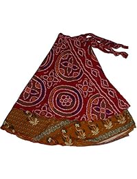 wevez® Wholesale Lot de 10 piezas Indian Impreso Reversible arte seda envolver alrededor faldas
