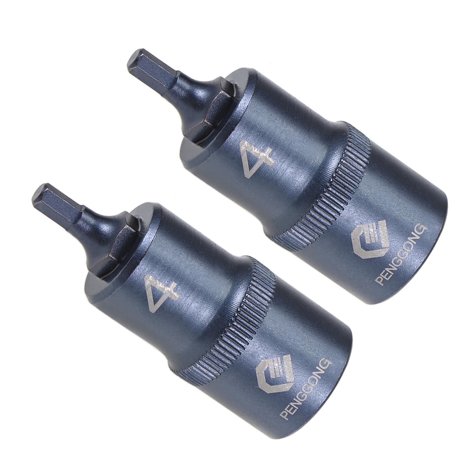 CoCud Hex Bit Socket, H4 Bit 1/2" Drive 2" Length, Star S2 Alloy Steel Cr-V Socket Blue - (Applications: for Fastener Application), 2-Pieces