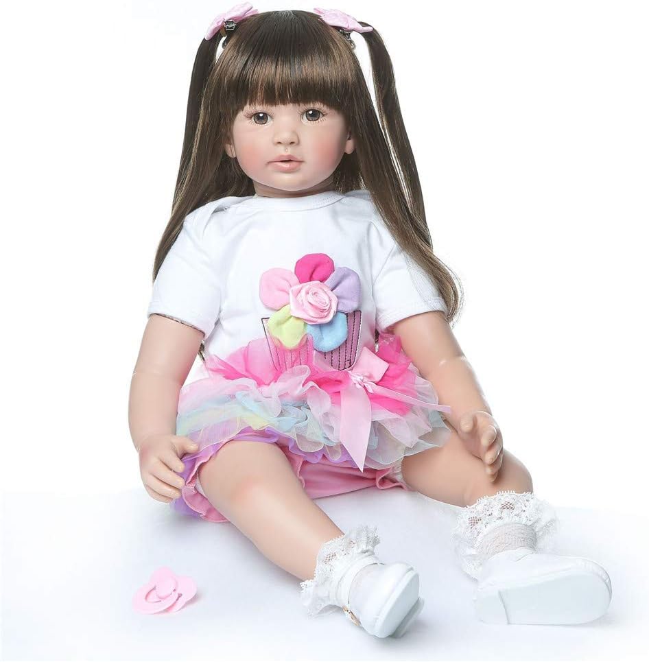 Prezzo HWBB Reborn Baby Doll 24 Pollici 60Cm Rebirth Doll Carino Realistico Carino Principessa Lunga Bambola di Capelli Giocattoli per Bambini Regali creativi Simulazione Baby Doll Regalo di Natale Offerte